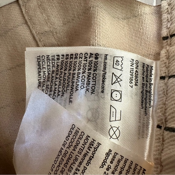 H&M Women’s Tan Striped Straight Leg Jeans Size: 2 NWT - Picture 5 of 6